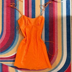 Vibrant Orange Sleeveless Dress